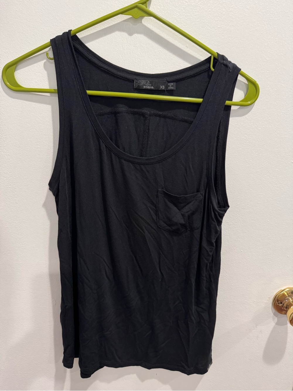 Prana Black Scoop Neck Pocket Tank